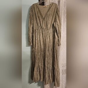 Chic Soul 3X Striped Long Sleeve Dress